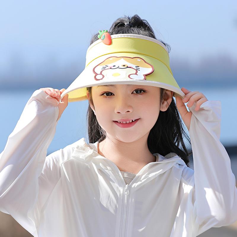 1094 Summer Outdoor Boy and Girl Sun Hat Cartoon Cute Animal Children's Hat Big Brim Empty Top Sun Protection Hat
