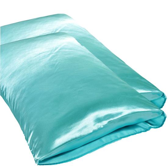 

2 шт. простой однотонный стандартный чехол для подушки с изображением короля и королевы для спальни, чехол для подушки Standard озеро синий