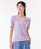 CHASECULT Women'S V-Neck Ribbed Short Sleeve T-Shirt-Dbrg5874D0T