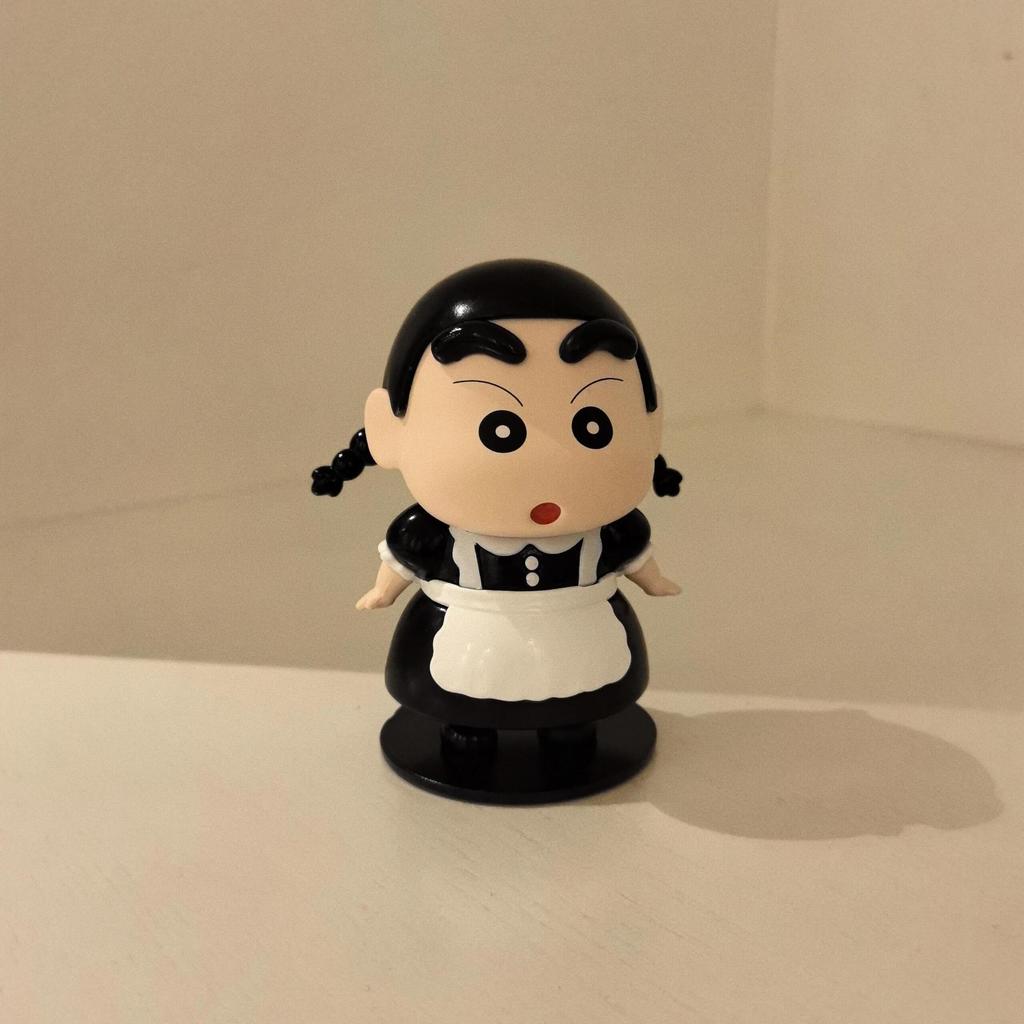 Crayon Shin Chan 10cm Anime Model GK Shin Chan Cos Maid Small Plait Kawaii Desktop Decoration Model Kids Children Brithday Plaything