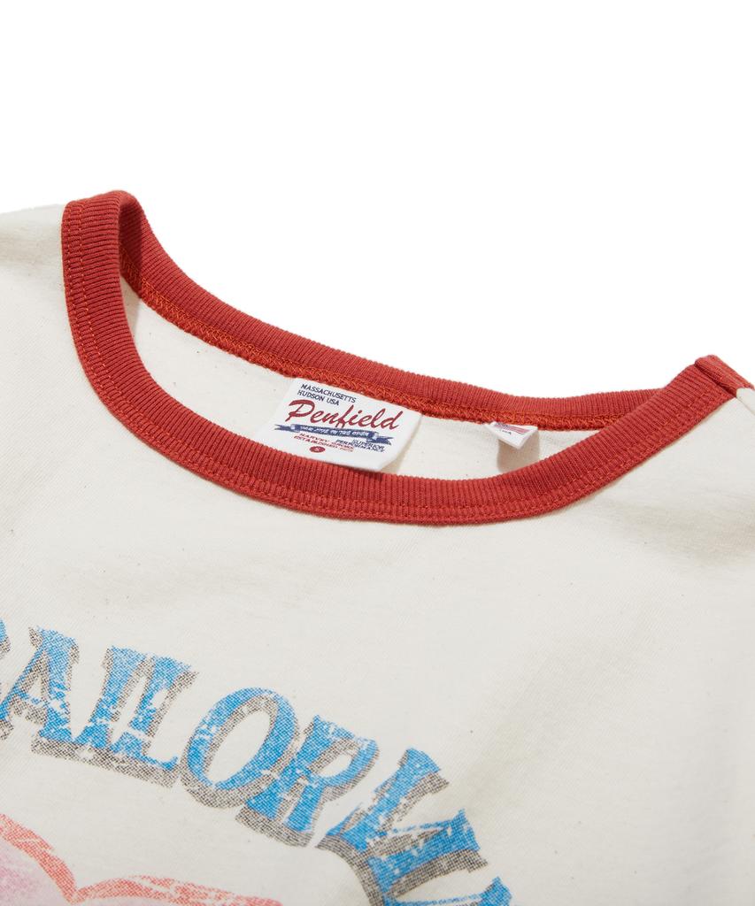 PENFIELD Vintage Series Chivalrous Engraved Ringer Short Sleeve T-Shirt Ivory_Fs2Kt45U