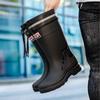 High-end Rain Shoes Men's Closed Rainproof Waterproof Shoes High Rain Boots Takeaway Rider Special Rubber Shoes Fishing Shoes
