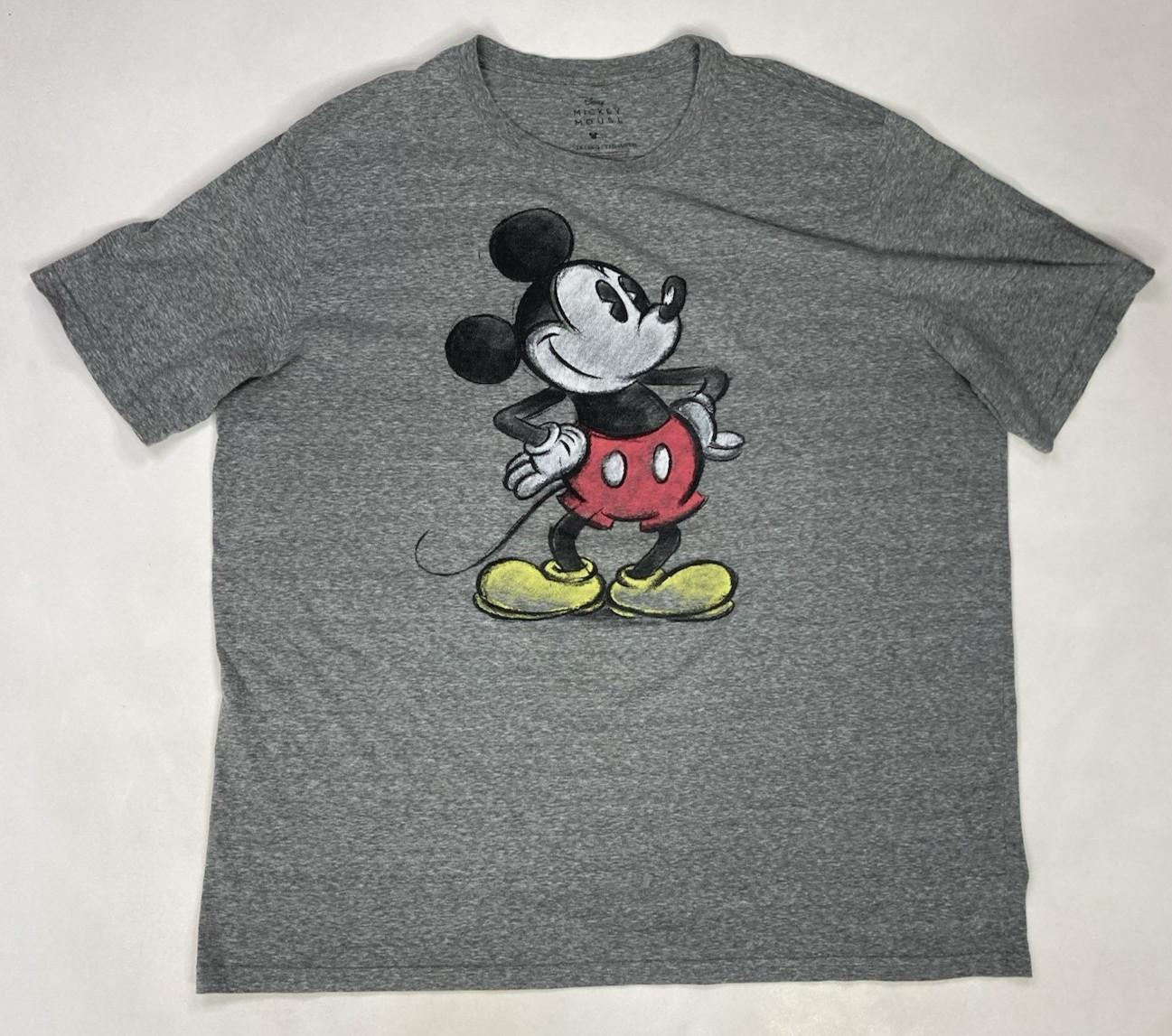 Disney Mickey Mouse Graphic T-shirt Men XXL Gray Short Sleeve XXXXL
