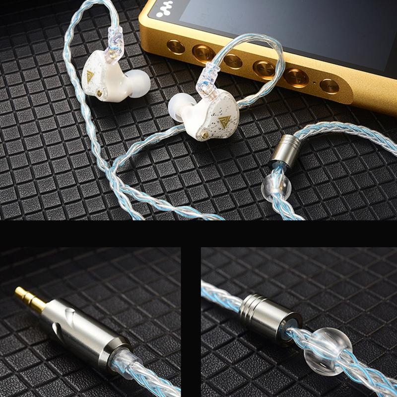 8Core Silver Plated Earphone Wire for QKZ-ZXN/ZXT/AK6 Pro 0.75mm Gold Plated Plug Earphone Extension Cable