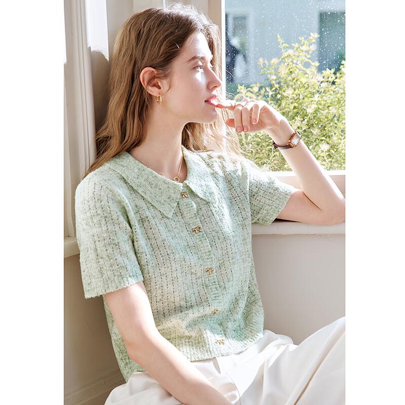 Betu Women's Summer Linen Blend Knit Short Sleeve Top