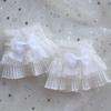 Sweet Lolita Hand Sleeve Cute Fairy Wrist Cuffs Ruffled Bow Lace Pleated Fake Cuffs Decoration Cosplay Accessories