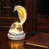 USB Powered Night Lamp Snake Shaped Desk Lamp, Resin LED Table Light with RGB Color Ambient Changing, Faux Crystal Ball for Bedroom Office Gaming Room