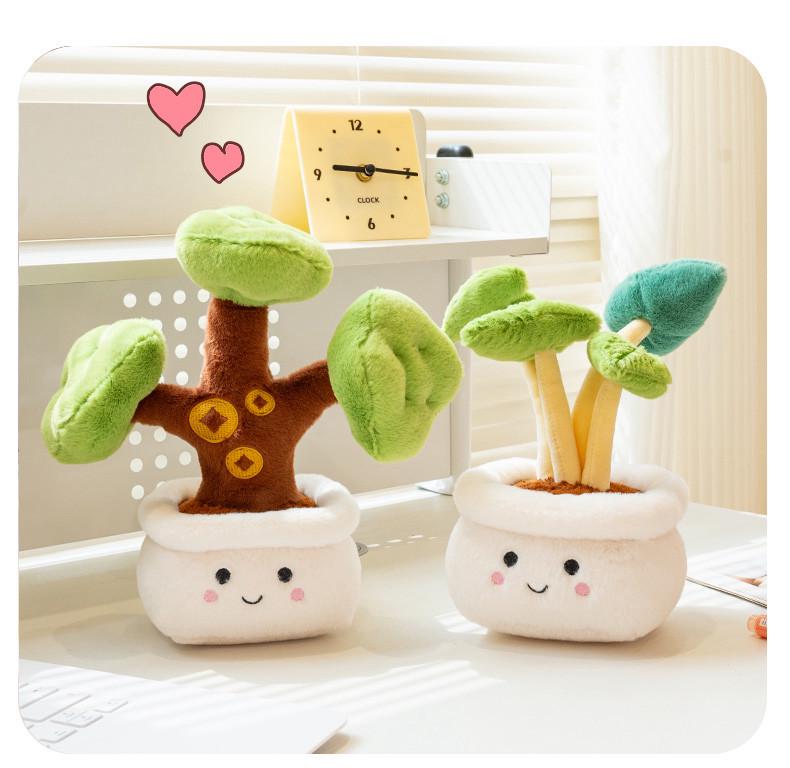 Simulated Potted Apple & Persimmon Tree Plush Ornament