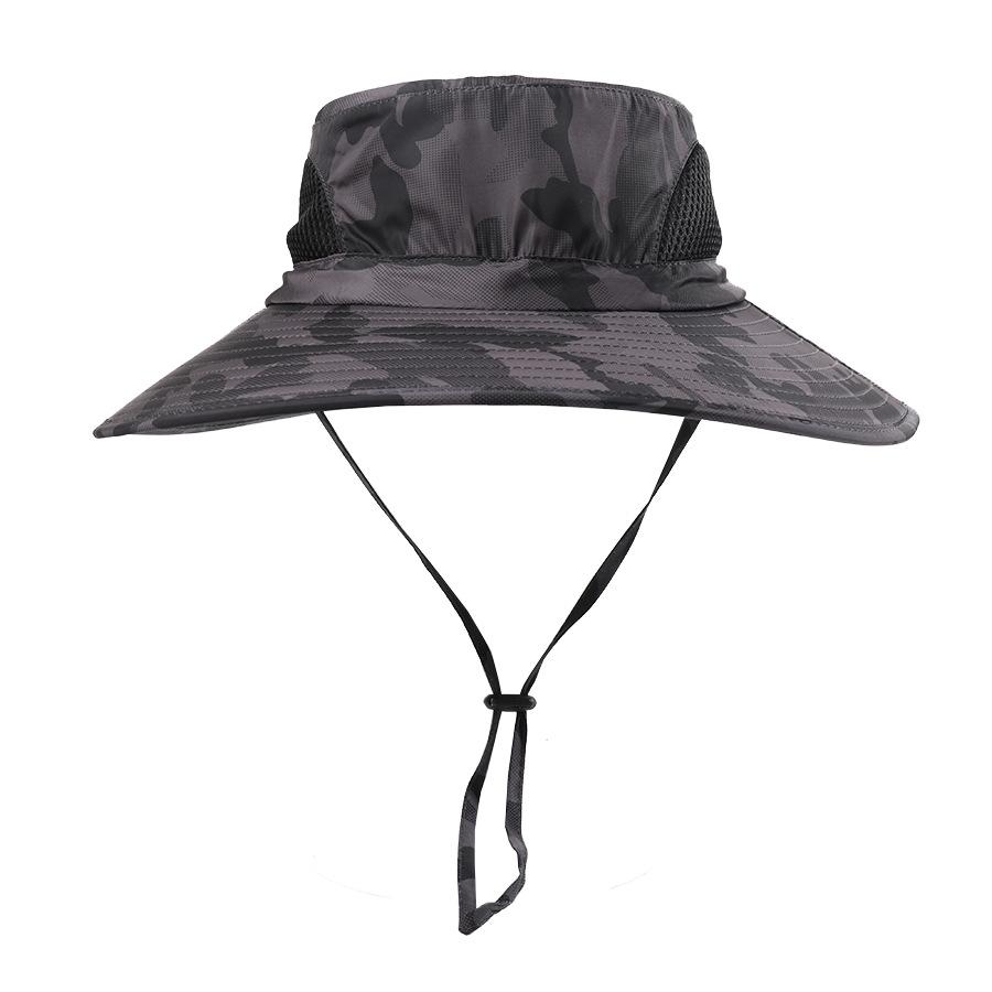Men's and Women's Big-eaves Bucket Hat Outdoor Sunscreen Anti-splashing Sun Hat Summer Outdoor Hiking Quick-drying Camouflage Hat