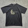 Ireland 100% Cotton T-shirt Mens Tees Top Vintage 90s Screen Stars Single Stitch Black Cotton Gaelic *Hole