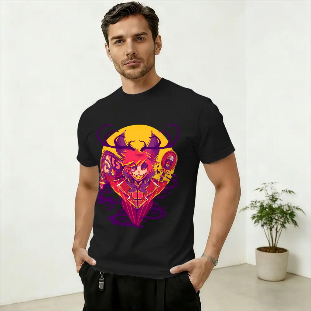 Hazbins Hoteling Vox Unisexs T Shirts Novelty Tee Shirt Short Sleeve Crewneck TShirt Cotton New Arrival Clothing