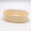 KAYU PACKAGE Oval DAEN Wooden Medium Size 1 Pack of 25 Sold Disposable Container, (120x170x45mm), (Lid Separately),