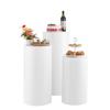 VEVOR Wedding Flower Stand, 3PCS 60/75/90cm Round Cylinder Plinth, White Pedestal Stand with PVC Lid, Cylindrical Pedestal Stands for Wedding, Party