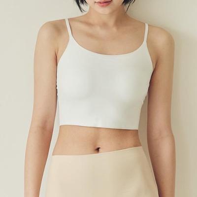 Stylowy, prześwitujący top-biustonosz Crop Basic 5 kolorów (Czarny/Biały/Brązowy M~XL)