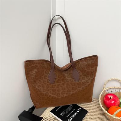 Torba w panterkę damska o dużej pojemności nowa sezonowa wszechstronna torba na ramię casualowa do dojazdów torba tote