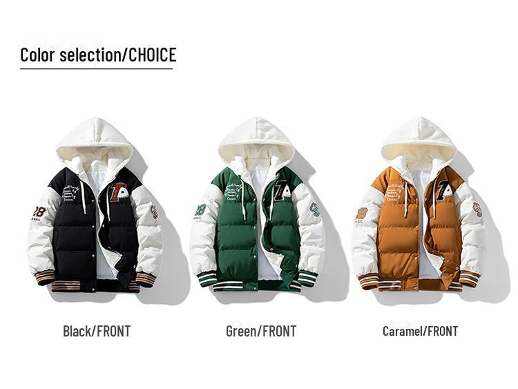 Herren 2023 Winter Kapuzen-Baumwolljacke - Jugendlich Trendy, Dick, Zweiteiliger Stil