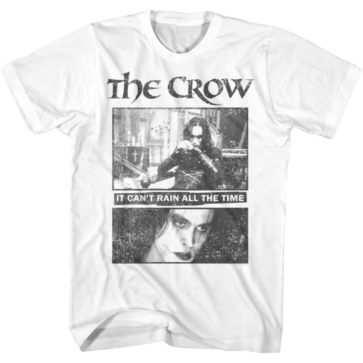 The Crow Movie It s Can t Rain All The Time Mens Short Sleeve T Shirt Vintage Style Graphic Tees S белый