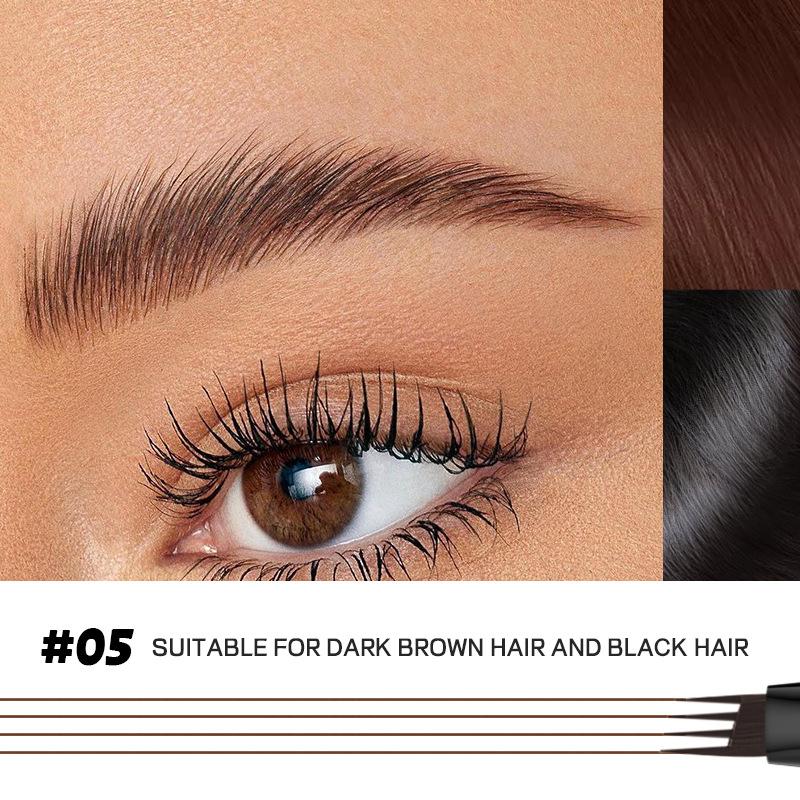 

Высококачественный 24-часовой 4-вильный натуральный водостойкий жидкий карандаш для бровей, не размазывается, 4-минутный плотный карандаш для бровей