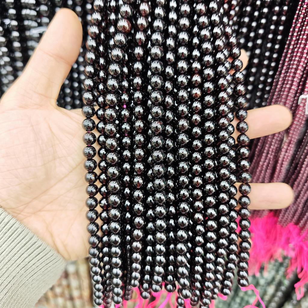 Natural Mozambique Garnet Wine Red Round Beads for DIY Jewelry Making