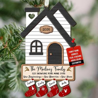 Prezenty na parapetówkę do nowego domu Drewniana zawieszka Nowy dom Ornament Pierwszy dom
