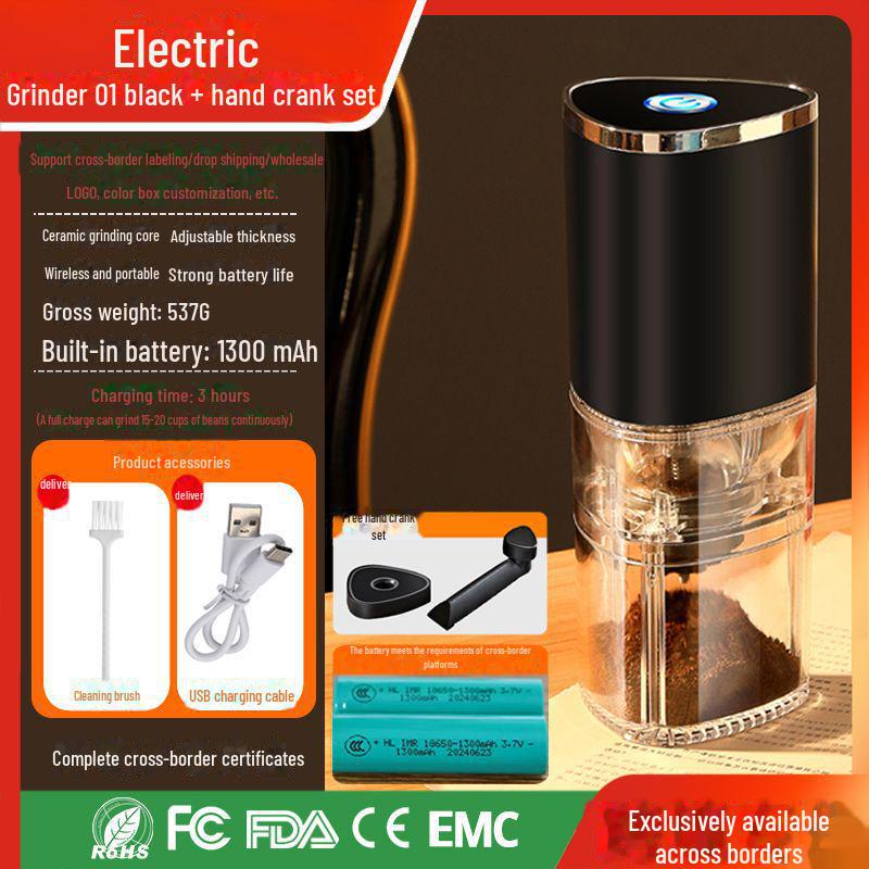 Portable Hand-Cranked Coffee Grinder for Home Use