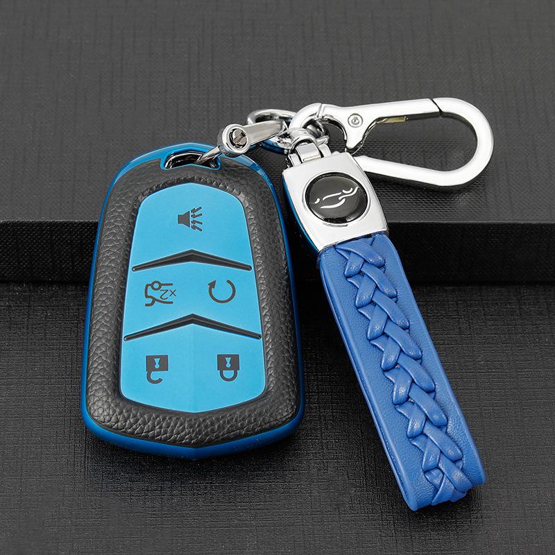 Cadillac Key Case for SRX, XTS, CTS, XT5, CT6, ATSL - Car Key Shell with Buckle