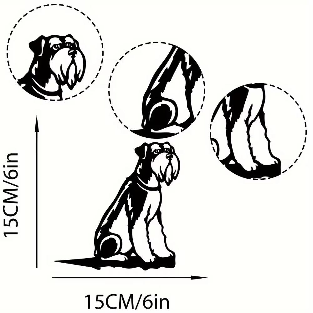 1 adet Metal Schnauzer Siluet Rustik Yavru Köpek Kesiği Açık Hava Ev ve Bahçe Dekoru için, Köpek Severler için Mükemmel Eve Taşınma Hediyesi