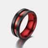 New Hot Selling Stainless Steel Autumn Men Elegant Red Black Ring For Men Jewelry Gifts Size 6-13