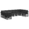 Outdoor Sofa Set Black and Dark Gray Polyester