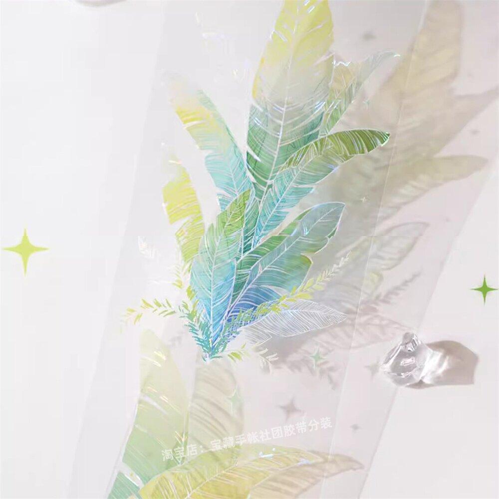 pet washi tape B157 green lotus leaf scrapbook decoration sticker collage
