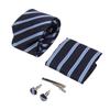 Mens Tie Set Handkerchief Cufflinks Tie Clip Durable Wear Resistant Delicate Texture Classic Stripe Design Men S Ties