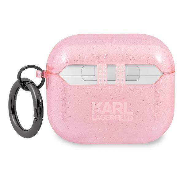 Etui do AirPods 3 Karl Lagerfeld Glitter Karl's Head Różowe