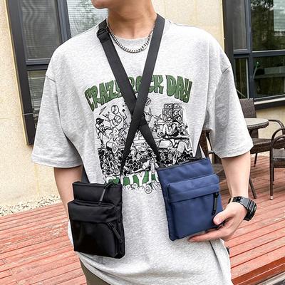 Bolso de Hombro de Nylon Moda Ocio Color Sólido Impermeable Bolso Cruzado Bolsos Mensajero Mujeres Hombres