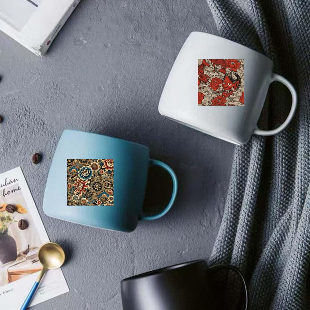 500 Sheets/Roll Yokai Ethereal Japanese Pattern Graffiti Stickers for Journals and DIY Decoration