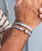Pig&Hen Catena Foxtail Bracelet - Summer Blue X Silver