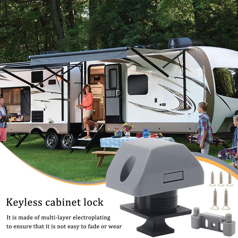 Push Handle Lock Kit Smart Cabinet Latch Multifunctional Safety Combination Keyless Lock For Small Doors Cabinets Bathroom