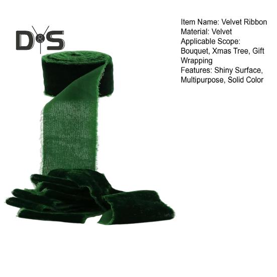 1 rulle sammetsband sliten kant enfärgad band i rustik stil fransar Boho presentförpackningsband för bukett julgran