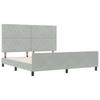 Box Spring Bed with Headboard Light Gray 180 X 200 Cm Velvet