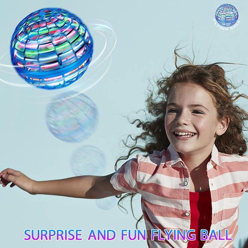 Rotating Magic Flying Ball Toys USB Rechargeable Stress Relief Toys Built-in RGB Lights Great Gift for Kids Adults Outdoor