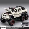 1/22 Boxed Large Benz G63 6X6 Car Model, Metal Die-cast Off-road Vehicle Collection Ornaments Sound and Light Children's Toy Car Gift
