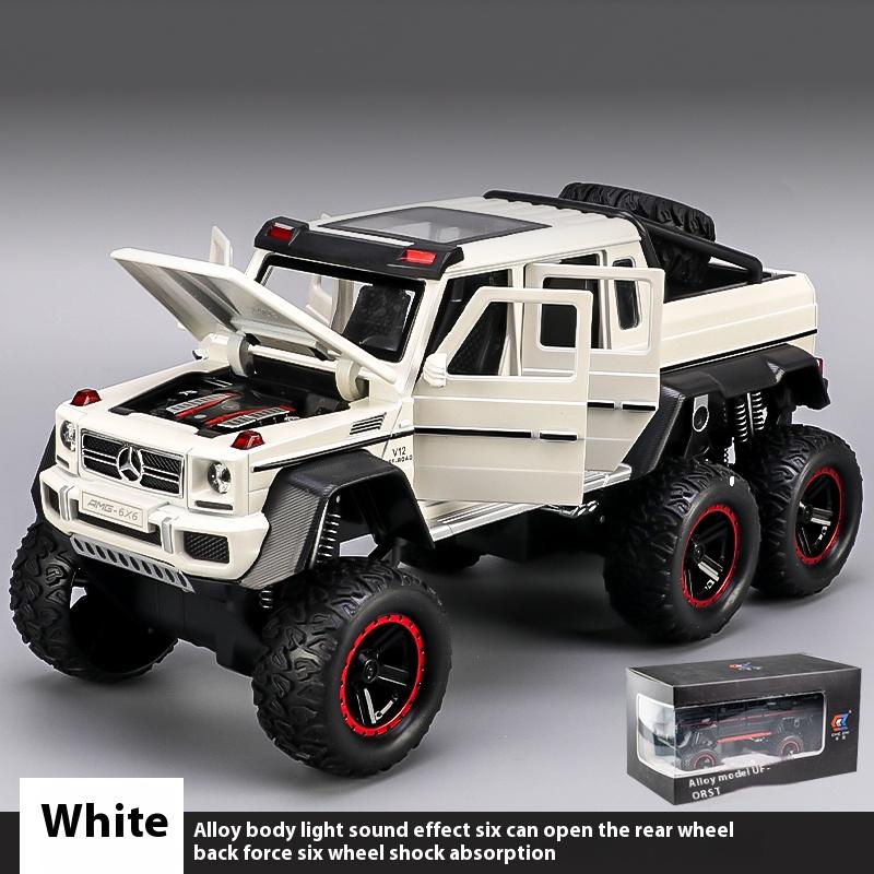 1/22 Boxed Large Benz G63 6X6 Car Model, Metal Die-cast Off-road Vehicle Collection Ornaments Sound and Light Children's Toy Car Gift