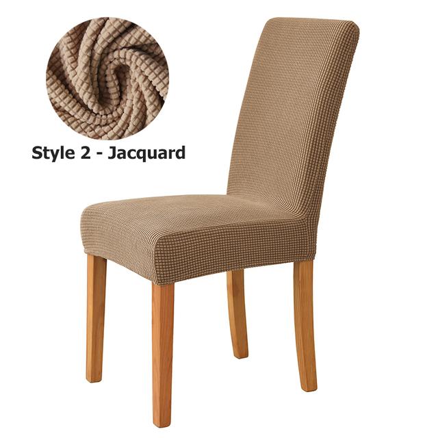 New T -Jacquard Chair Cover Elastic Solid Color Chair Covers For Dining Room Hotel Use Home Ornamental Washable Design Anti -Dirty Seat Protectors