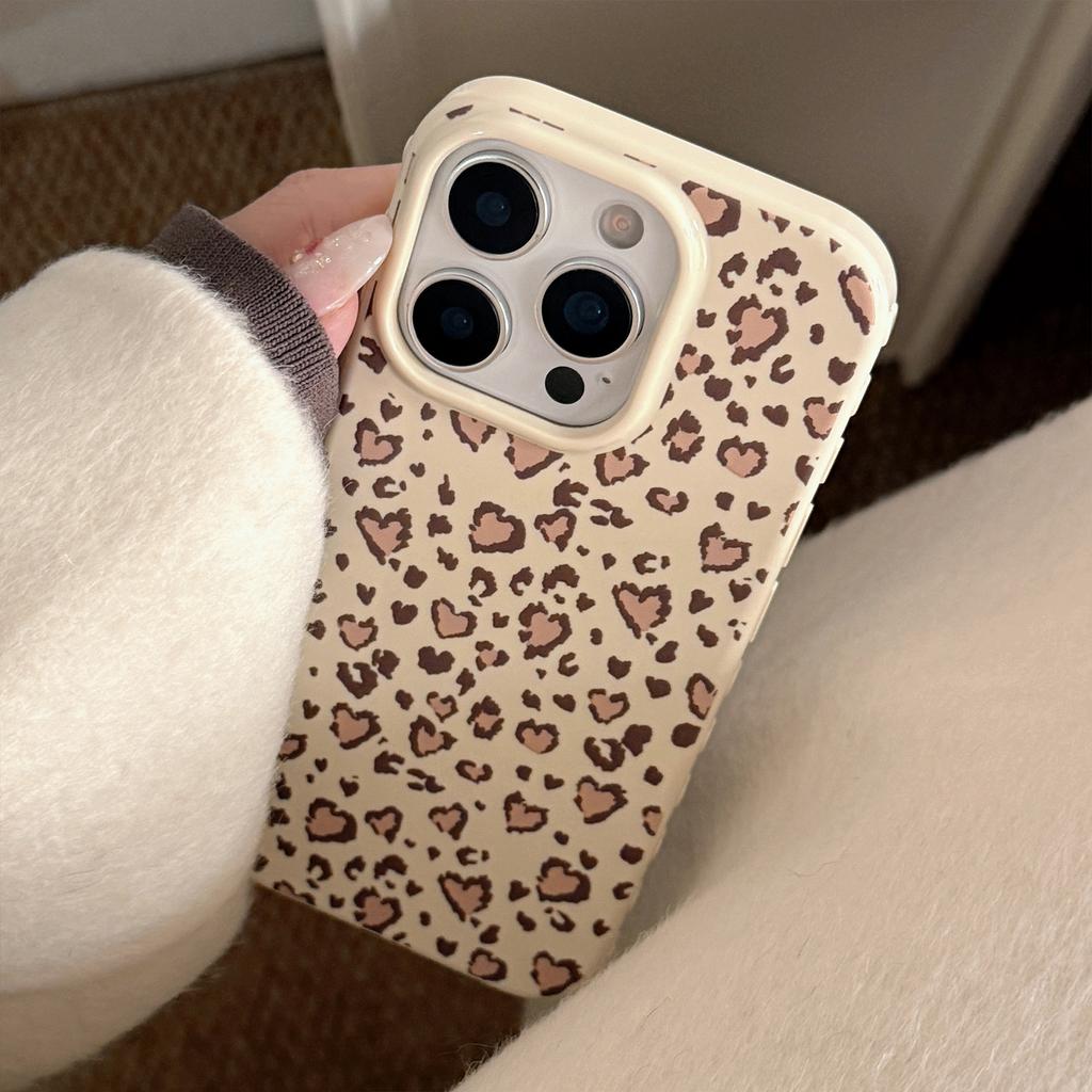 Vintage heart leopard print suitable for Apple devices17Phone case iphone16All Inclusive15promax Personality13Soft
