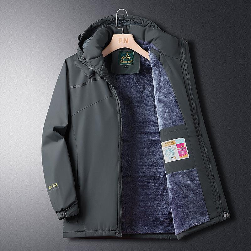 Chaqueta para hombre de forro polar engrosado para otoño e invierno, ropa de algodón cálida para mediana edad, abrigo de invierno para personas mayores, acolchado de algodón para hombre