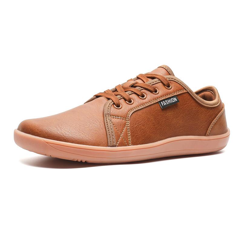 Shoes for Women Sneakers Low Cut Lace Up Leather Casual Shoes Women Wide Minimalist Barefoot Shoes Walking Sneakers