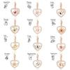copper Twelve Constellations Heart Charm Bead Charms Bead Gemini Capricorn for Authentic Bracelets Diy Jewellery Gift for Women