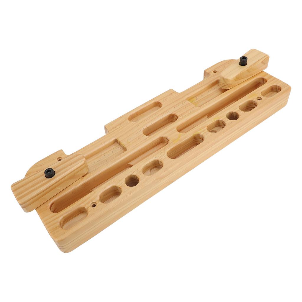 Training Hang Board Solid Wood Various Grip Hole Enhanced Strength Exercise Compact Climbing Finger Board for Home Gym
