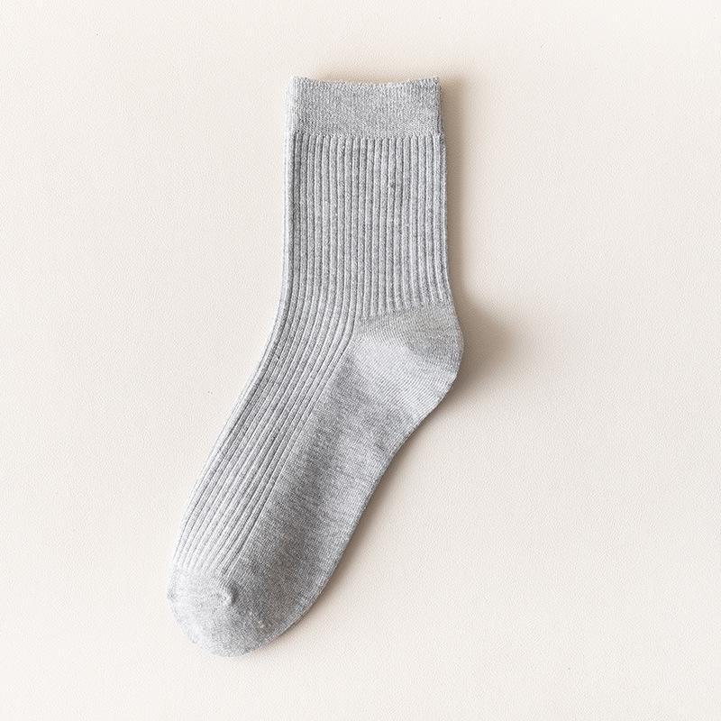 Mid-Tube Sportsocken für Herren - Einfarbige Baumwolle für Frühling, Herbst und Winter