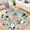 1pc Cat Pattern Office Round Rug, Carpet for Office, Gaming, Lightweight Round Floor Mat Yy260205084