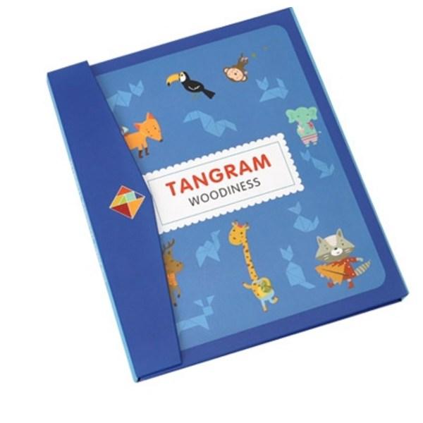 Casbee sturdy wooden tangram shape magnetic puzzle set, random delivery, 2 sets